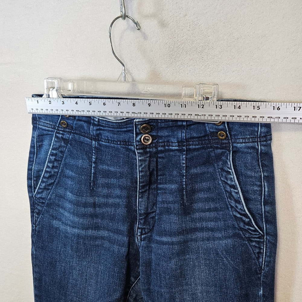 Pilcro Anthropologie High Rise Skinny Jeans Dark Wash Sailor Button Blue Size 30 - Picture 4 of 11